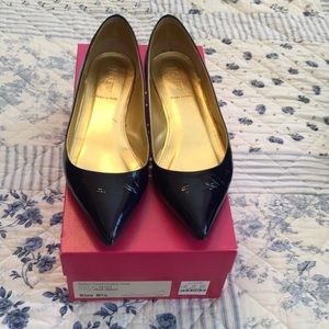 JCrew Perfect Patent Leather Flats 8 Indigo